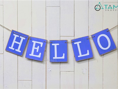 Dây treo chữ HELLO bảng gỗ DTC-HL-39